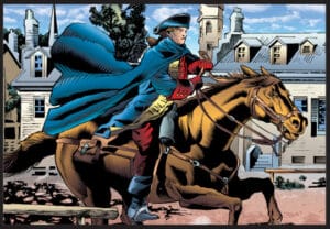 Paul Revere riding his horse